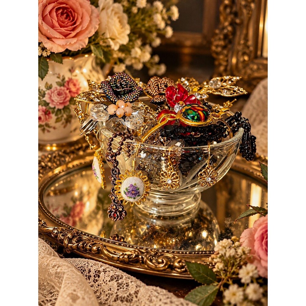 Secret Garden Jewelry Jar- Curated Floral & Vintage Inspired Jewelry Collection